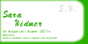 sara widmer business card